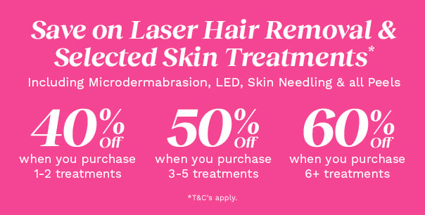 Up to 60% Off Laser Hair Removal & Selected Skin Treatment*