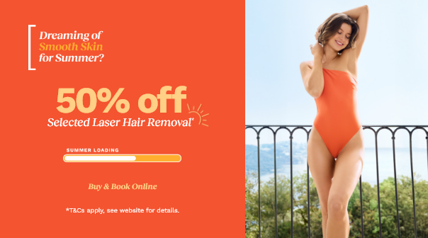 50% off Selected Laser Hair Removal Treatments*