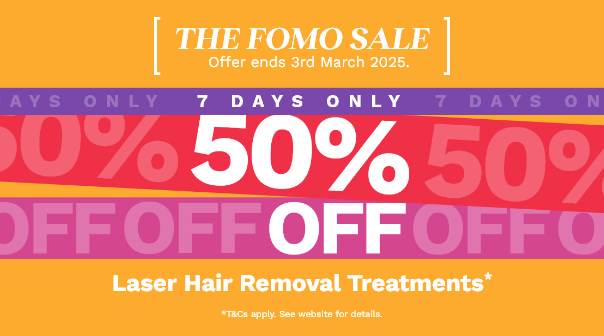 50% off Laser Hair Removal Treatments*